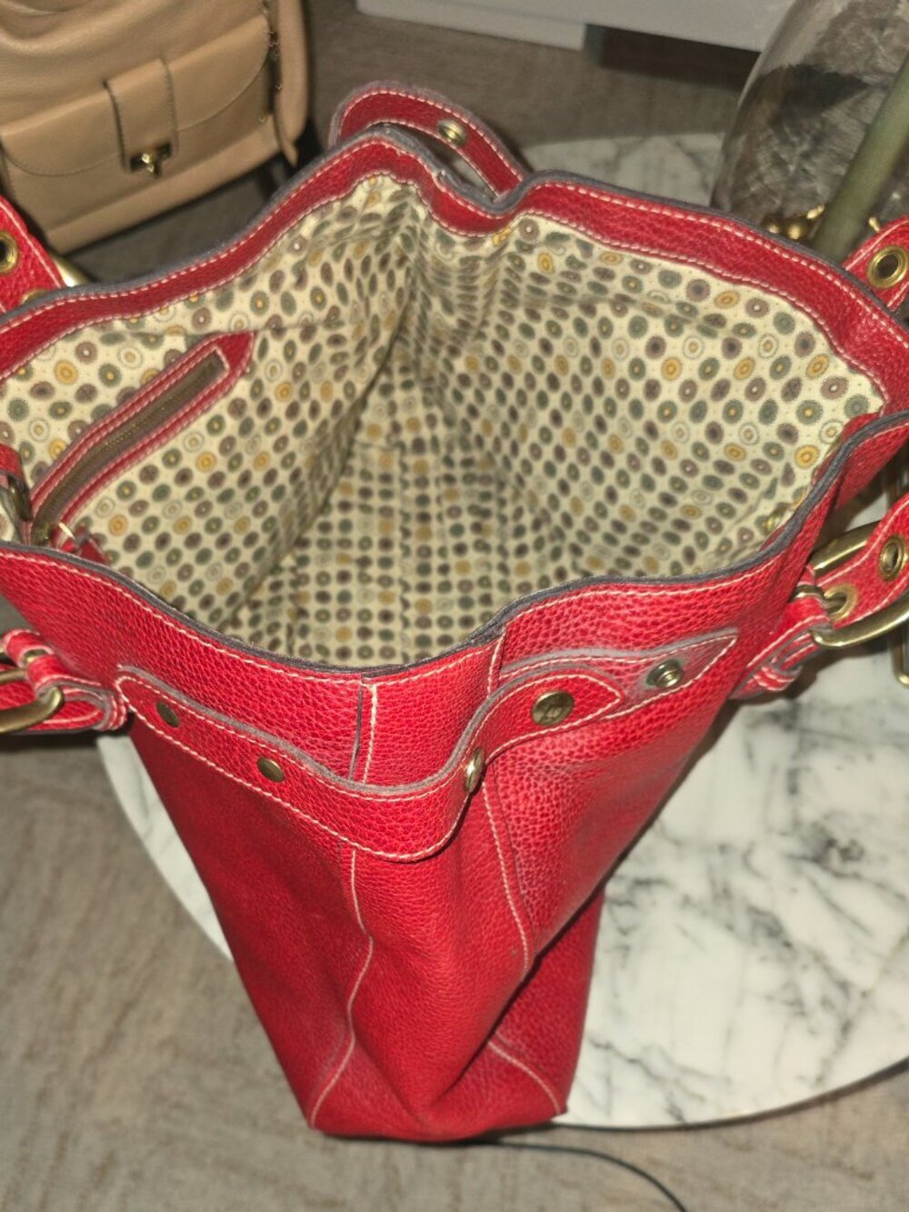 Vintage J&M Davidson Red Leather Handbag - Picture 9 of 16